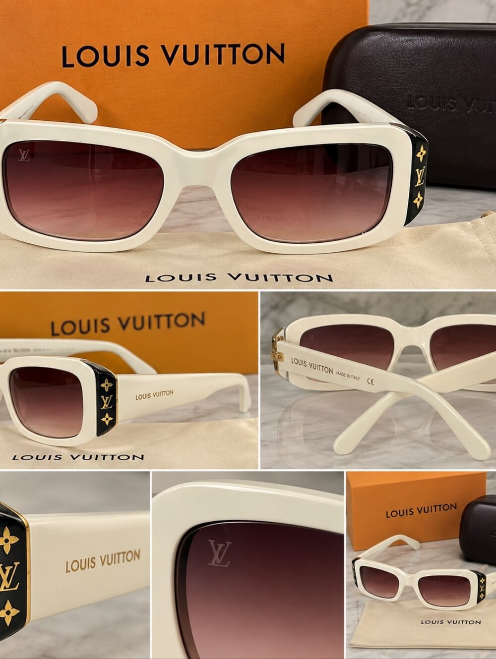 Louis Vuitton White Frame Gradient Lens Sunglasses